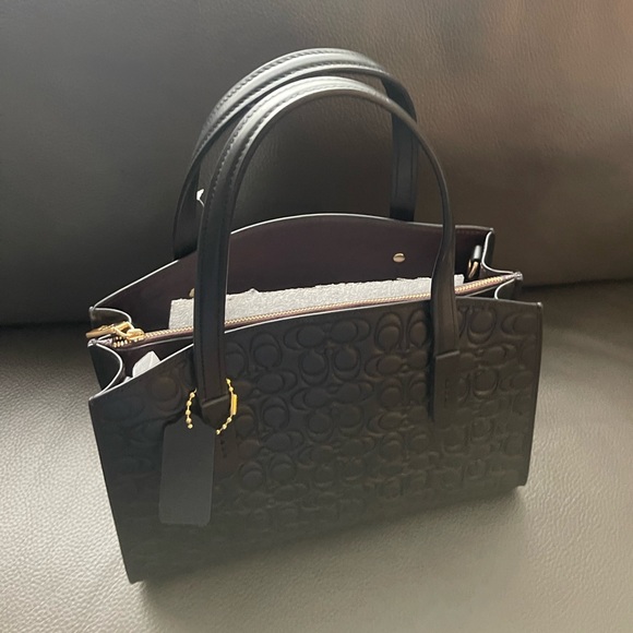 COACH BLACK LEATHER BAG - Picture 8 of 13